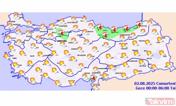 1 Ağustos Hava Durumu