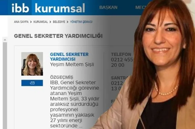 Yeşim Meltem Şişli, İBB’nin sitesinde halen görevde görünüyor