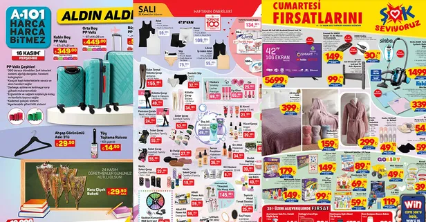 Hediye, çikolata, çiçek ne ararsanız! Öğretmenler Günü indirimi başladı A101, BİM, ŞOK kataloğu! 29, 90'a düştü! Sabahlık, tişört, yelek...