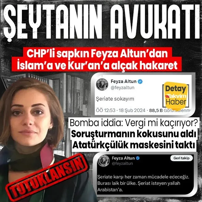 CHP’li sapkın avukat Feyza Altun’dan İslam’a ve Kur’an’a alçak hakaret: Şeriate sokayım | Sosyal medyadan tepki yağdı: Tutuklansın