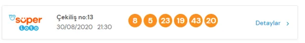 Süper Loto 30 Ağustos çekiliş sonuçları!-1