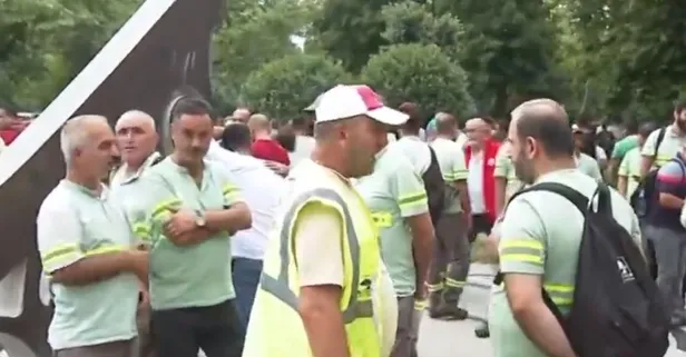 Bir CHP klasiği: İş bırakma eylemi! İBB işçilerinden Saraçhane'de protesto