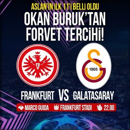 Galatasaray’ın Eintracht Frankfurt maçı ilk 11’i belli oldu