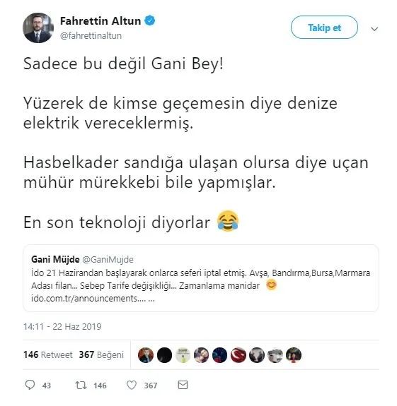 Fahrettin Altun, İDO yalanına ortak olan Gani Müjde'yi fena ti'ye aldı-2