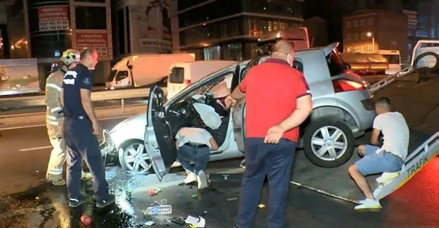 İstanbul’da kontrolden çıkan araç takla attı: 1 yaralı