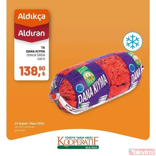 Tarım Kredi 4 Mart 2024 fiyat listesi geldi! Kooperatif market 5 üründe fiyatları az evvel indirdi! 14,90 TL'ye düştü! Dana kıyma, bonfile, yoğurt... - 24