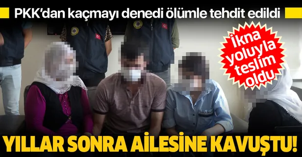 Mersin'de ikna yoluyla teslim olan terör örgütü PKK üyesi, ailesiyle buluşturuldu-1