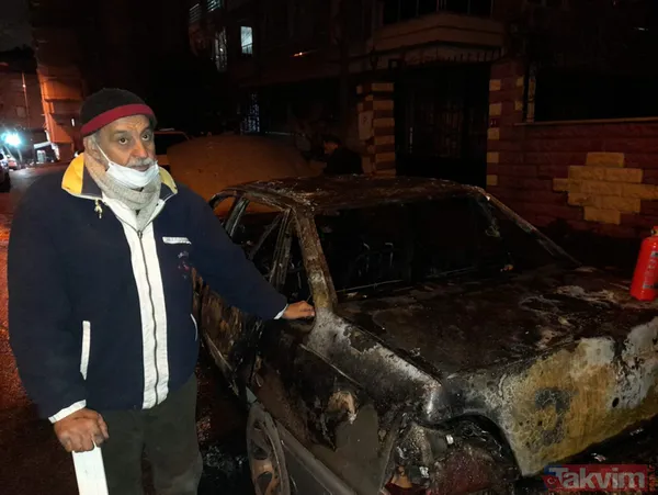 İstanbul'da korku dolu anlar! Sokak ortasında alev alev yandı: Arabasına atlayan kaçtı - 11