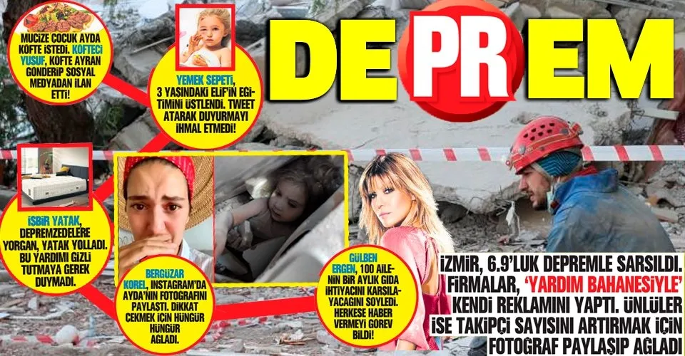 Izmir 6 9 Ile Sallandi Firmalar Ve Unluler Yardim Bahanesiyle Kendi Reklamini Yapti Takvim