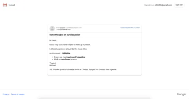 Gmail'de kendi kendini imha eden mail dönemi-4