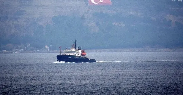 Rus askeri römorkörü ’Shakhter’ Çanakkale Boğazı’ndan geçti