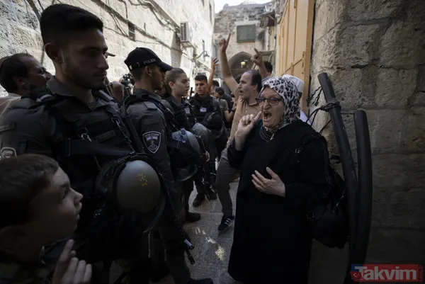 Siyonist işgalcilerden İsrail polisi eşliğinde Mescid-i Aksa'ya alçak baskın - 7