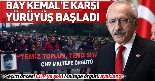 CHP’liler Kılıçdaroğlu’nu protesto etmek için ’Temiz toplum, temiz siyaset’ yürüyüşü başlattı