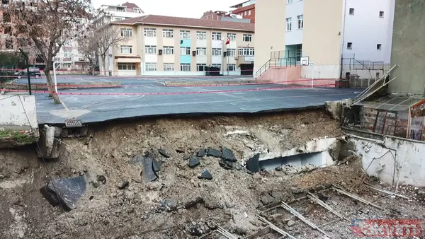 İstanbul'da faciadan dönüldü! Avcılar Denizköşkler İlkokulu'nun bahçe duvarı çöktü - 9