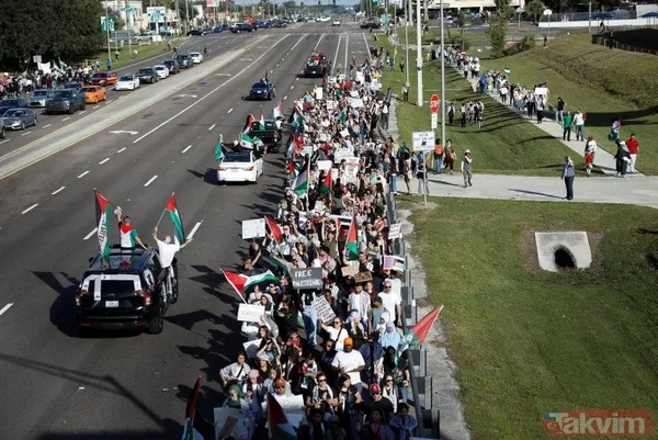 Dünya 'Katil İsrail' diyor! Orta Doğu'dan Asya'ya Avrupa'dan ABD'ye milyonlarca kişiden Filistin'e destek - 33