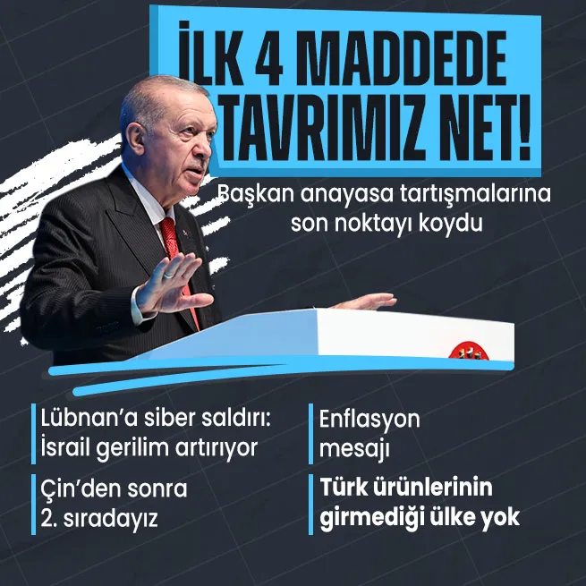 Başkan Erdoğan anayasanın ilk 4 maddesi tartışmalarına son noktayı koydu: Tavrımız net