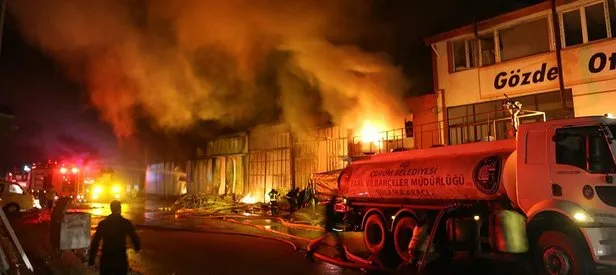 Sanayi sitesinde yangın: 5 iş yeri küle döndü