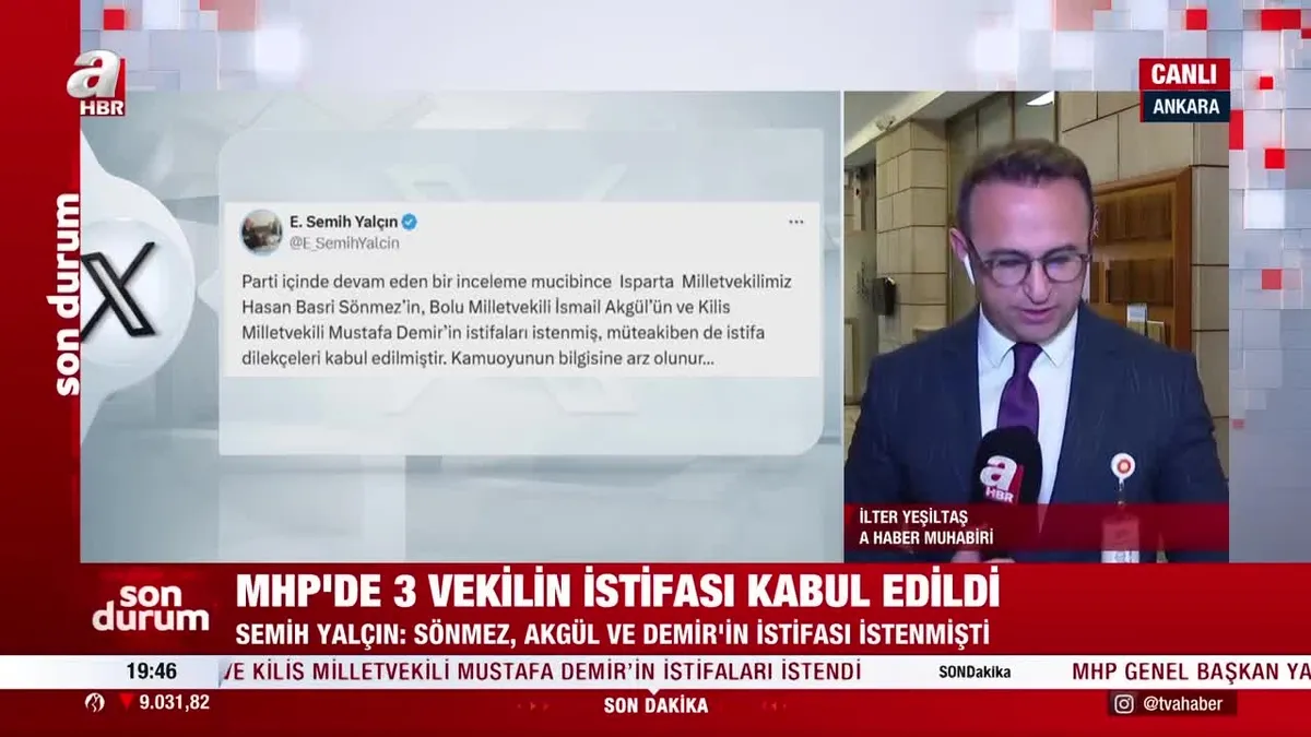 MHP'de 3 vekilin istifası kabul edildi!