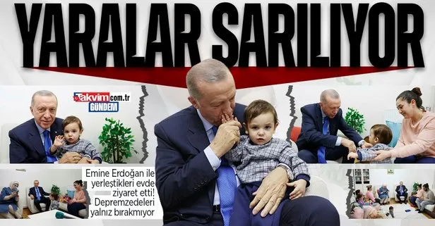 Başkan Erdoğan’dan depremzede aileye ziyaret