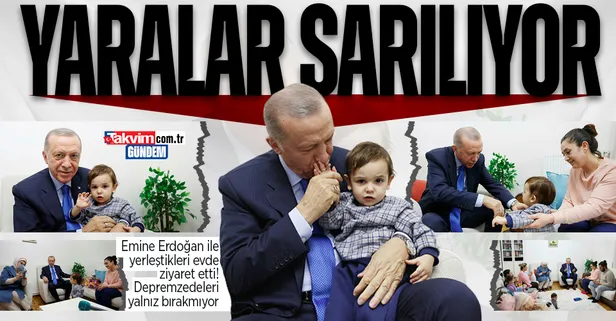Başkan Erdoğan'dan depremzede aileye ziyaret