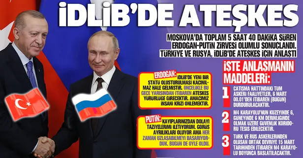 Moskova'daki kritik zirveden İdlib’de ateşkes kararı çıktı