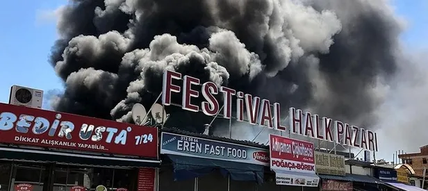 Antalya'da yangın! Onlarca dükkan tahliye edildi