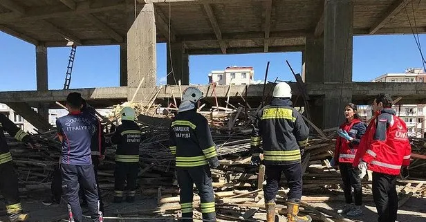 Son dakika: Diyarbakır’da inşaatta iskelenin çökmesi sonucu 1’i ağır 6 işçi yaralandı