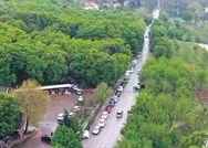Uludağ’dan gelen kaynak suyu çin kilometrelerce kuyruk oluştu