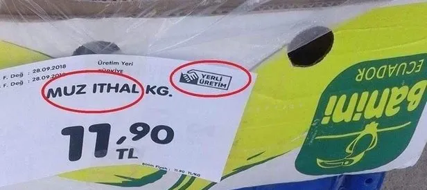 İthal ürüne yerli etiket!