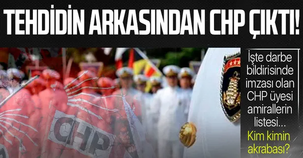 Darbe imalı bildiriye imza atan 104 emekli amiralden 4'ünün CHP üyesi olduğu ortaya çıktı! İşte isim isim listesi
