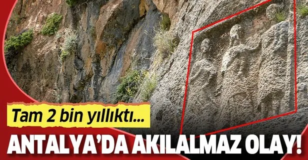 Antalya’nın Korkuteli ilçesinde defineciler 2 bin yıllık eserleri parçaladı