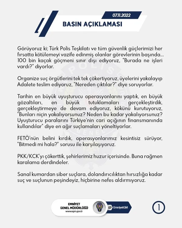 son-dakika-emniyet-genel-mudurlugu-son-gunlerde-teskilat-hakkinda-yapilan-karalamalara-toplu-cevap-verdi-sehit-1667825124035.jpg SON DAKİKA: Emniyet Genel Müdürlüğü son günlerde teşkilat hakkında yapılan karalamalara toplu cevap verdi: Şehitlerimize olan borcumuzla devam edeceğiz-3