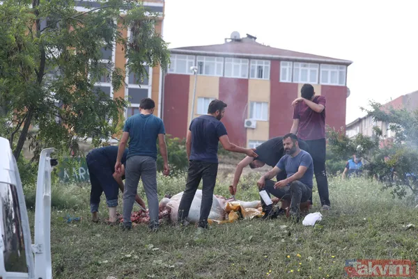 "Bu alanda kesim yasak" afişinin altında kaçak olarak kurban kesimi yaptılar - 27