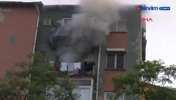 Ataşehir’de korkutan yangın (Video)