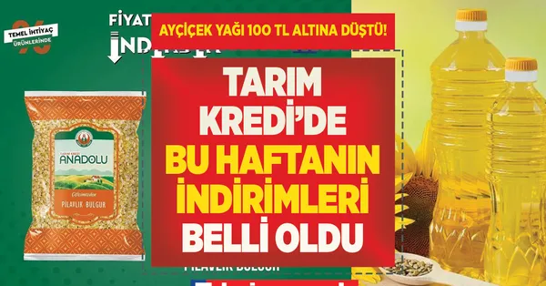 Anadolu Ayçiçek yağı 35 TL altına düştü! Aktüel kataloğu fişeği çaktı! Tarım Kredi 25 Kasım FİYAT LİSTESİ! Pirinç, 12’li kağıt havlu, yağ...