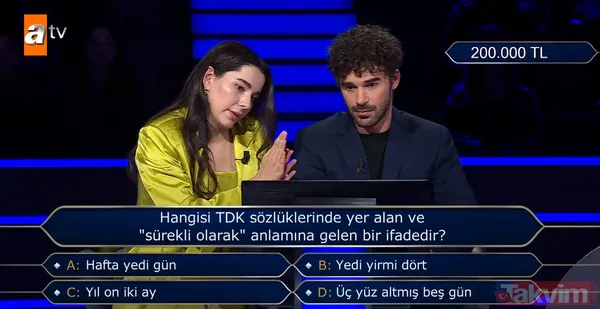 Kim Milyoner Olmak İster'de Kenan İmirzalıoğlu'ndan Yusuf Çim ve Feyza Sevil Güngör'ü pes ettiren 200 bin TL'lik 'TDK' sorusu - 5