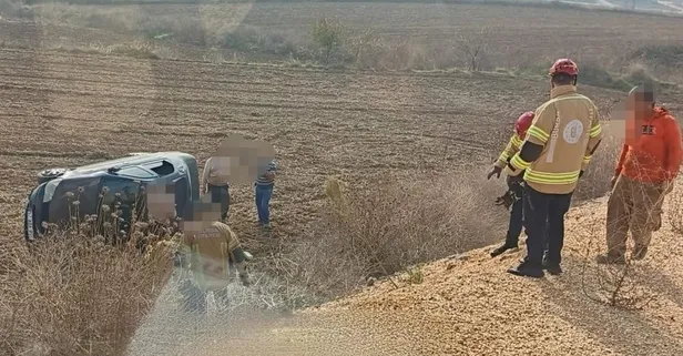 Eşe direksiyon dersi faciayla bitti: Şarampole uçtular!