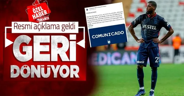 Son dakika: Resmi açıklama geldi! Trabzonsporlu Djaniny geri dönüyor