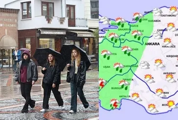 Haftaya üşüyoruz: Sıcaklıklar 8 derece düşüyor! Meteoroloji sağanak uyarılı son haritayı paylaştı