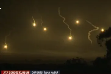 A Haber yayınında Gazze'de sıcak dakikalar! Katiller bölgeye aydınlatma fişekleri attı