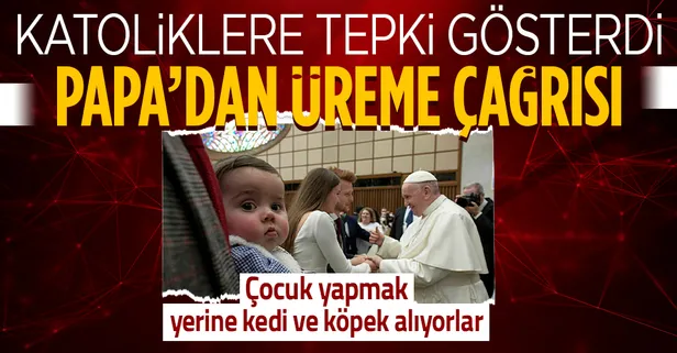 Papa Franciscus'tan Katoliklere azalan nüfus tepkisi: Çocuk yapmak yerine kedi ve köpek alıyorlar