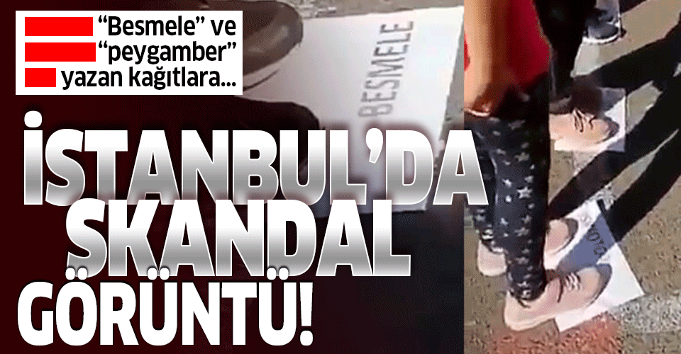 Çekmeköy'deki ilkokulda skandal görüntüler! Öğrencileri üzerinde 'besmele' ve 'peygamber' yazan kağıtlara bastırdılar