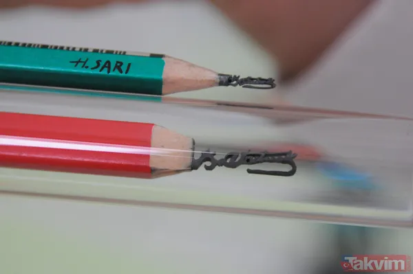 İnternetten görüp başladı! 7 yıldır kurşun kalem ucuna figürler işliyor! 200'ün üzerinde çalışması var - 8