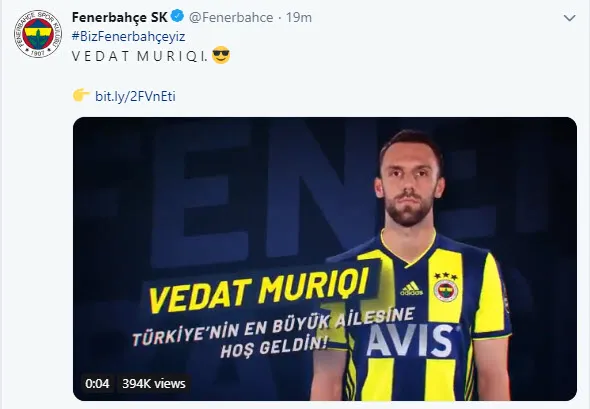 Son dakika transfer haberi: Vedat Muriç resmen Fenerbahçe'de!-1