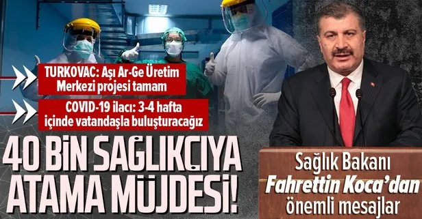Son dakika: Sağlık Bakanı Fahrettin Koca müjdeyi duyurdu! TURKOVAC, COVID-19 ilacı ve 40 bin atama...
