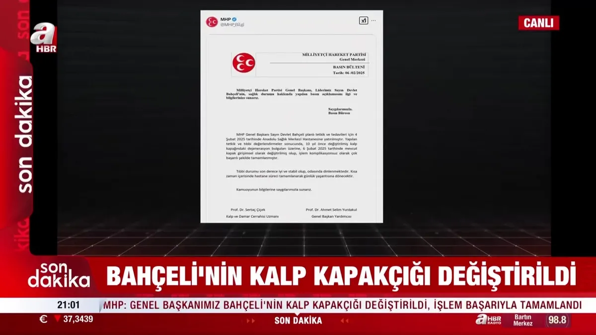 MHP: Bahçeli'nin sağlık durumu iyi