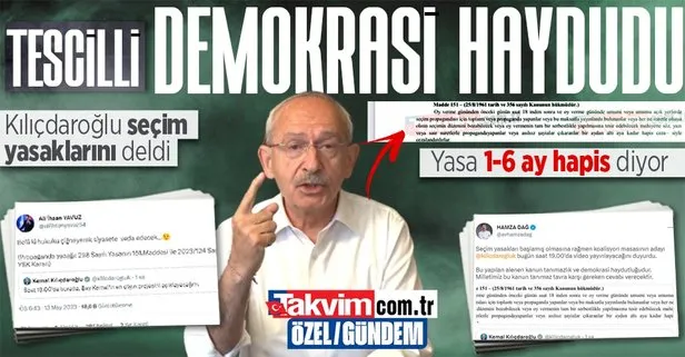 Kılıçdaroğlu seçim yasaklarını çiğneyip propaganda videosu paylaştı! Yasa 1-6 ay hapis diyor... Demokrasi haydutluğuna AK Parti’den tepki
