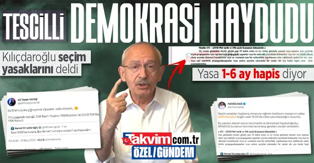 Kılıçdaroğlu seçim yasaklarını çiğneyip propaganda videosu paylaştı! Yasa 1-6 ay hapis diyor... Demokrasi haydutluğuna AK Parti'den tepki