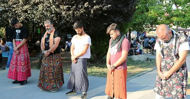 Yer: Tunceli... Kadına yönelik şiddeti etek giyerek protesto ettiler