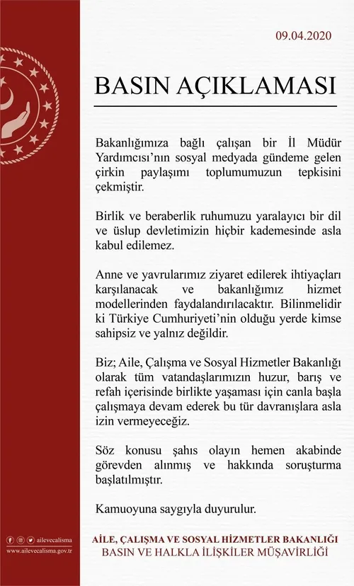 Son dakika: Bakanlık açıkladı: Tepki çeken paylaşımın sahibi Nail Noğay görevden alındı-2
